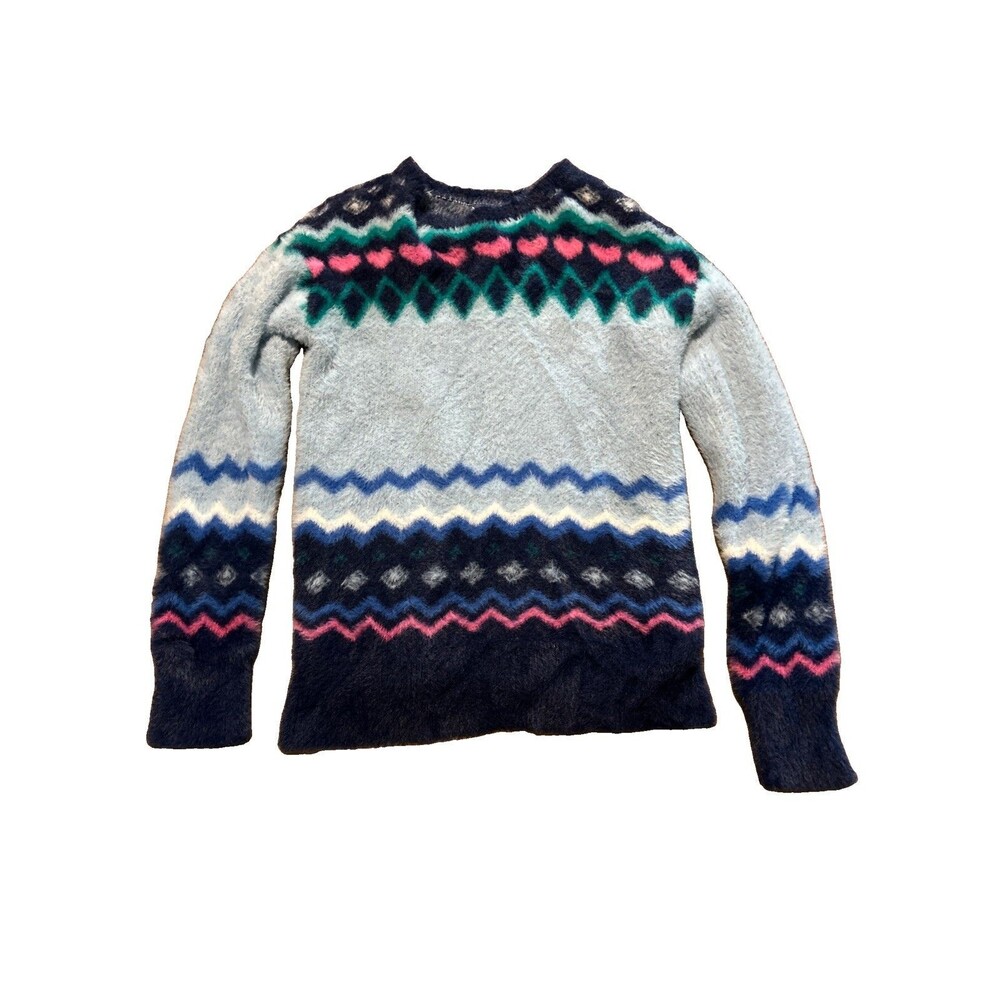 Thereabouts Blue Chevron Striped Fleece Sweatshirt Girls Size Medium